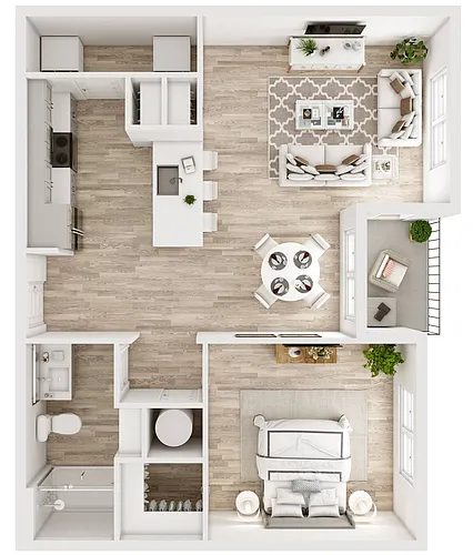 Floor plan A3 1 Bed / 1 Bath