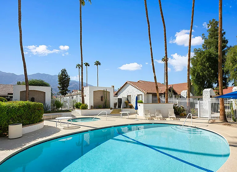 One of the seven pools and spas on property. This pool is just steps from the front patio.