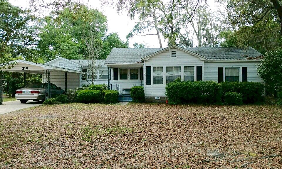 Front view with carport