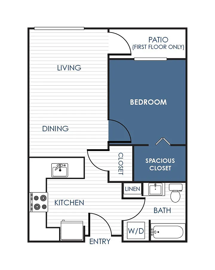 Floor plan 1 Bedroom 1 Bathroom Apartment 11A - 11J