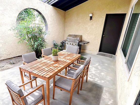 Private Patio that opens up to a green space