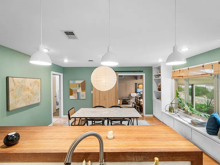 Wood bar for two bar stools