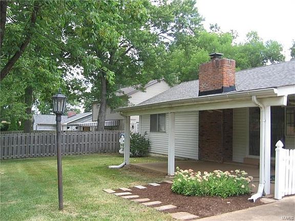 Covered back patio opens to family room.