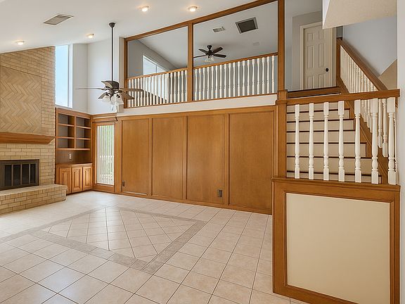 Family Room with soaring ceiling