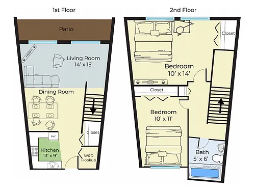 Floor plan 2 Bedroom Townhouse