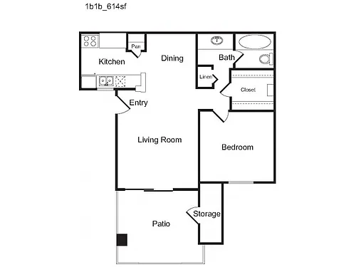 Floor plan 1B Classic