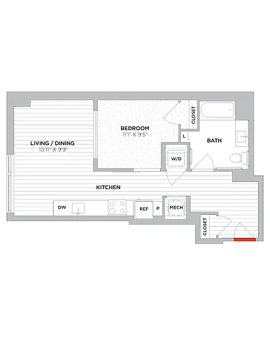 Floor plan Studio-S03 Type A West