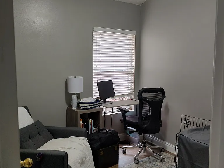Bedroom 1, currently used as an office