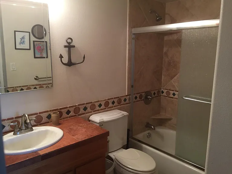 Master bathroom with tub.