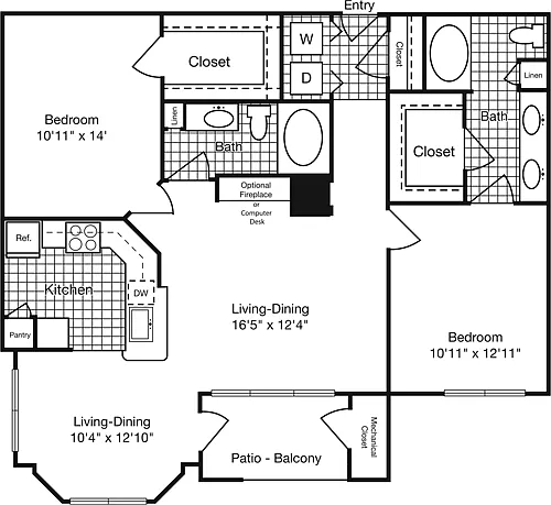 Floor plan 2 Bedroom B
