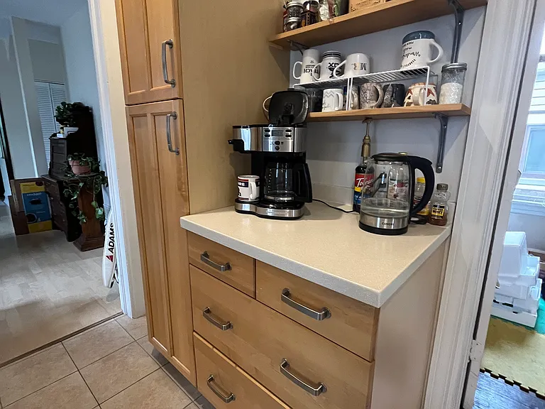 Coffee bar and extra kitchen storage