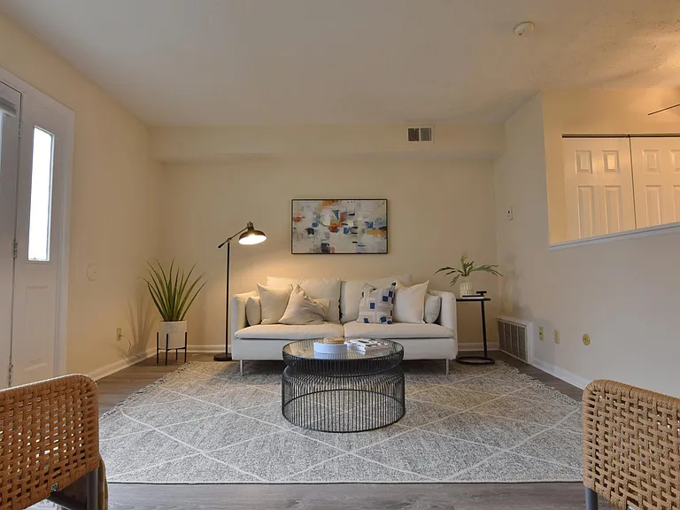 Living Room, photos of townhouse while it was staged