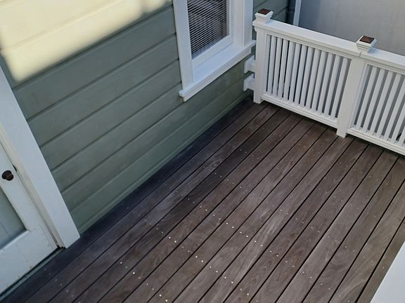 Private sunny deck.