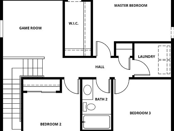 Second floor of the Cypress floor plan.