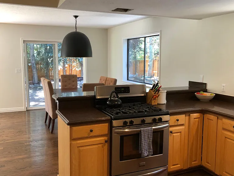 kitchen and dining area