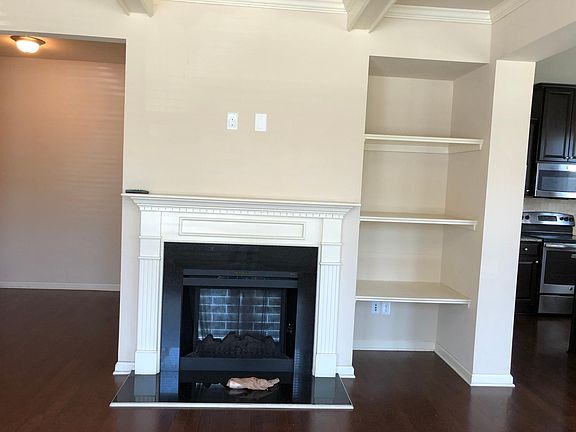 fire place with built in shelf