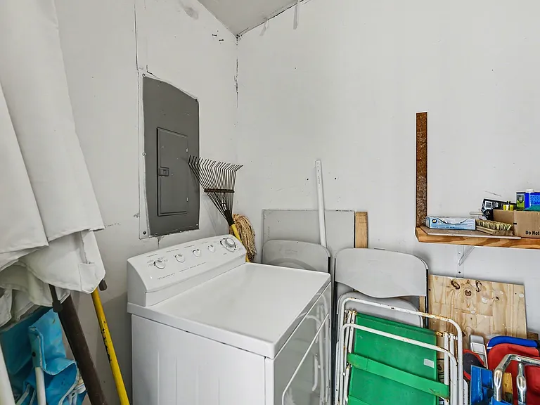 Dryer in exterior closet