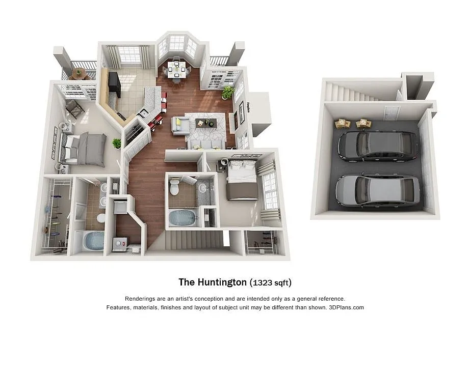 Floor plan Huntington w/Garage