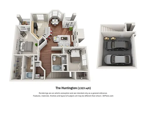 Floor plan Huntington w/Garage
