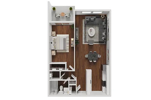 Floor plan 1 Bed 1 Bath A3
