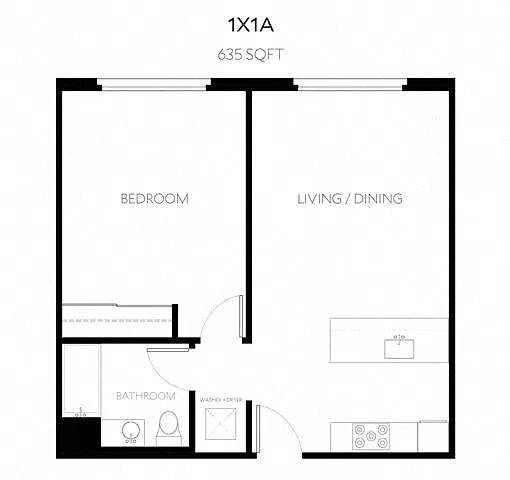 Floor plan 1 Bed x 1 Bath