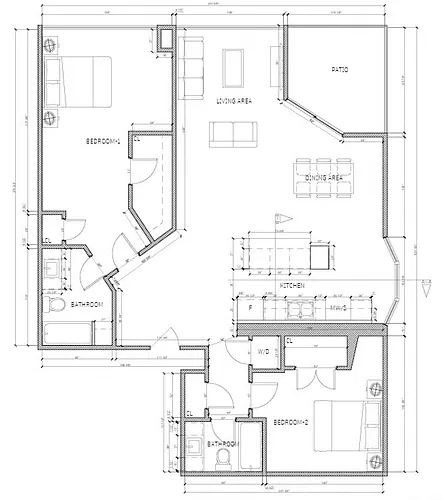 Floor plan 2 Bed 2 Bath