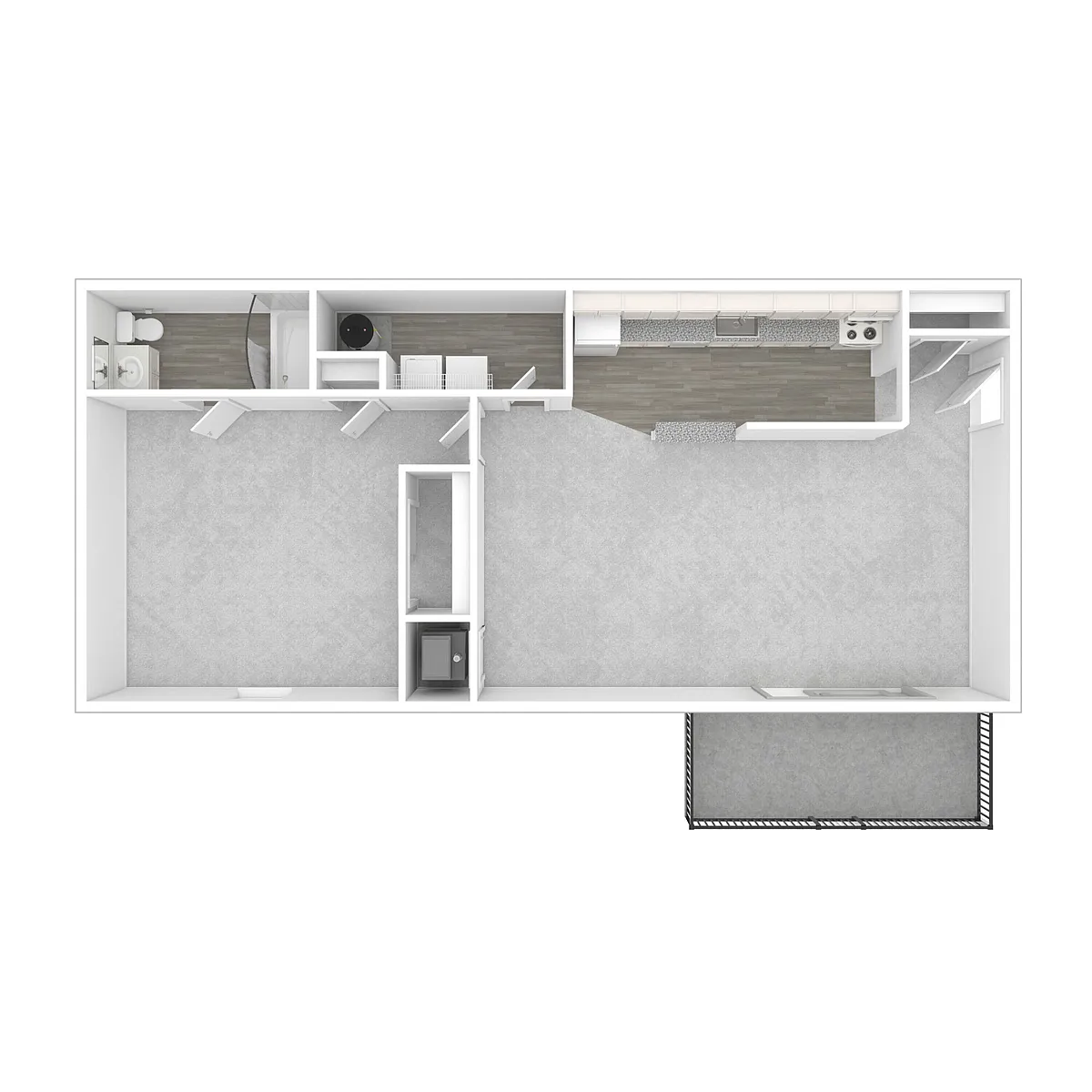 Floor plan 1 Bedroom/1 Bath Parkwood Remodel