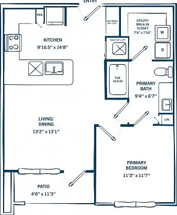 A1C | 1 bed 1 bath | 698 sq ft A1C | 1 bed 1 bath | 698 sq ft