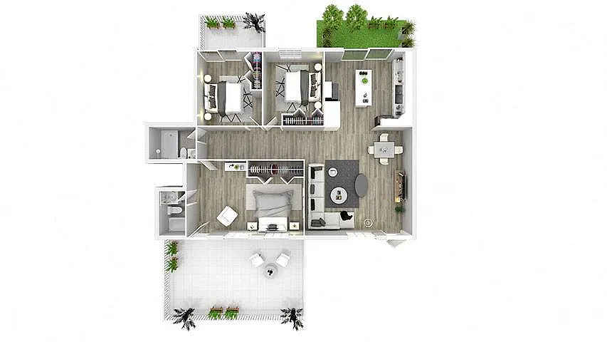 Floor plan 3 Bedroom Garden