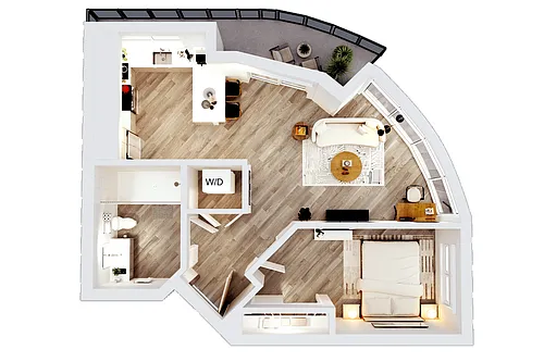 Floor plan The Landmark - One Bedroom