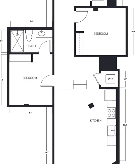 2 Bed | 2 Bath | 875-884 SQ FT 2 Bed | 2 Bath | 875-884 SQ FT