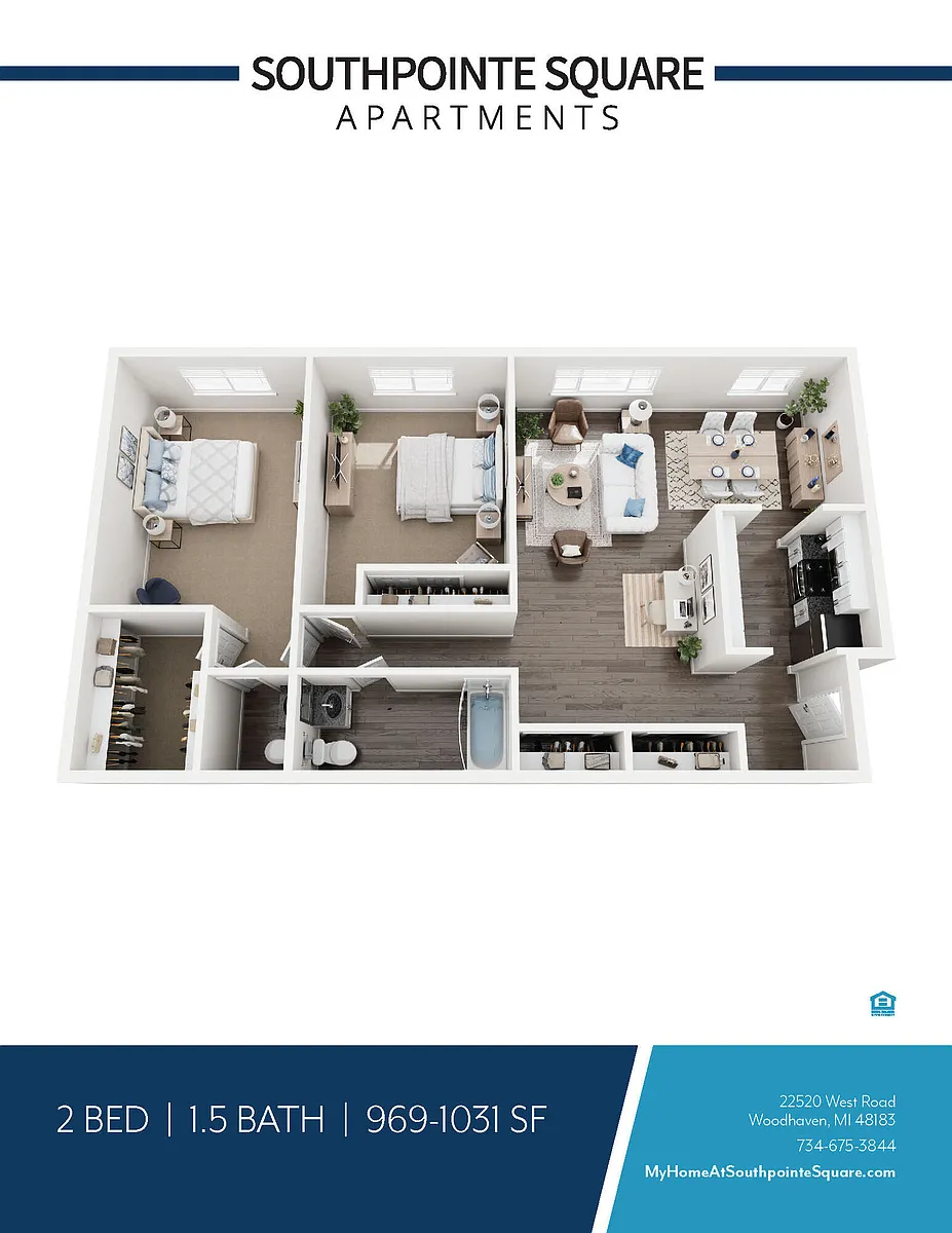Floor plan 2 BED 1.5 BATH LARGE