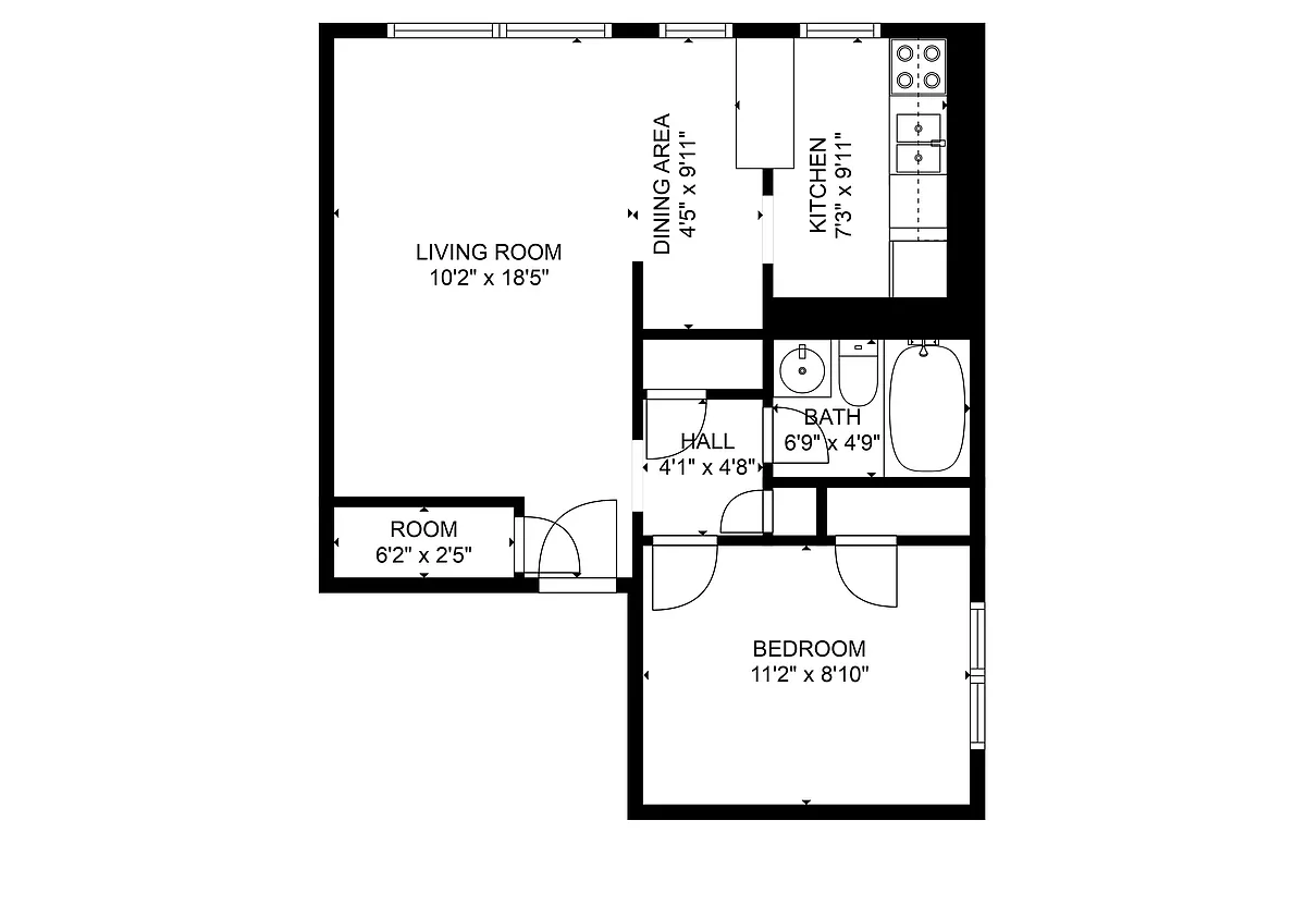 Floor plan Arlington Green 1 bedroom