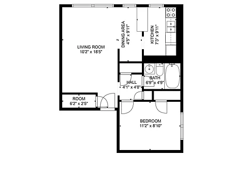Floor plan Arlington Green 1 bedroom