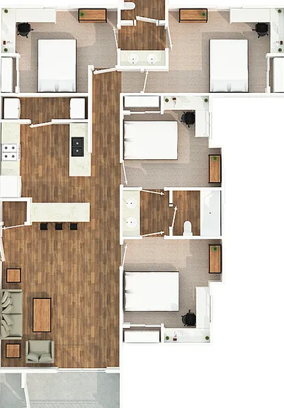 4 Bedroom 2 Bath C1 4 Bedroom 2 Bath C1