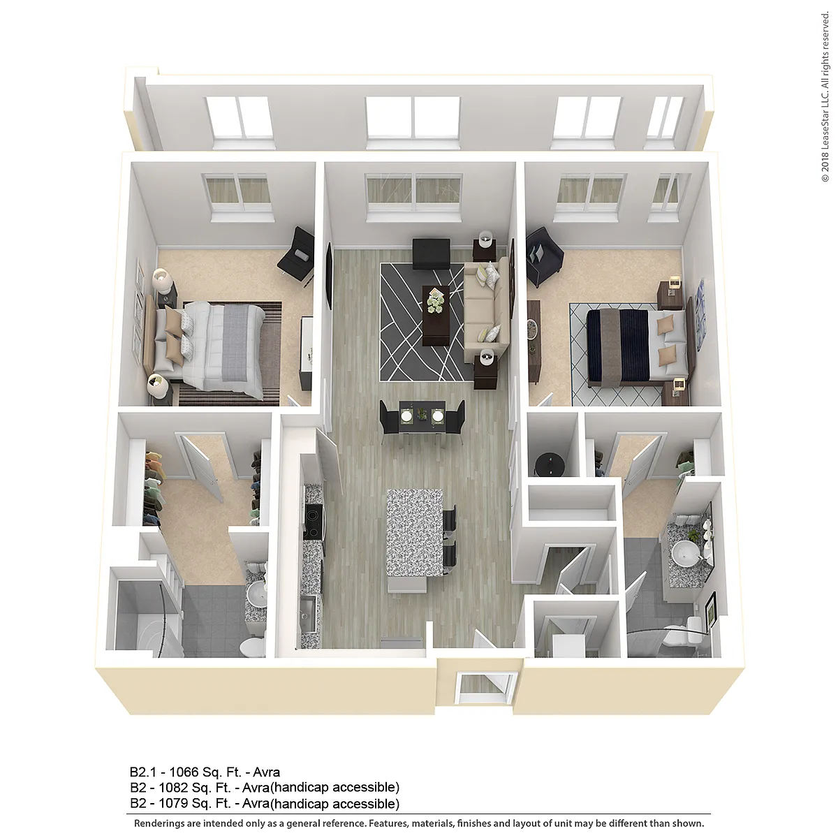 Floor plan 2 Bed 2 Bath