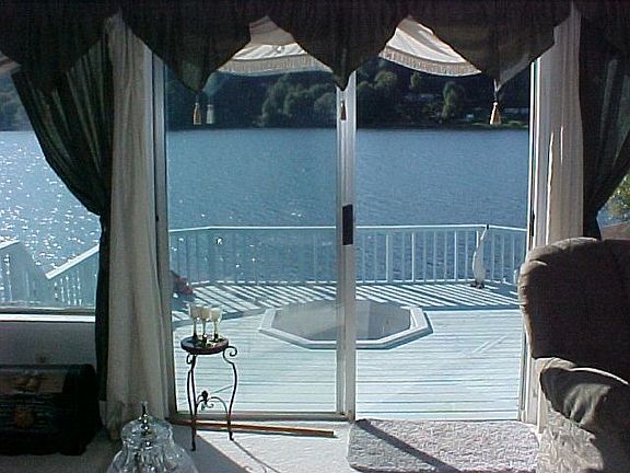 Gorgeous view of lake from living room.
