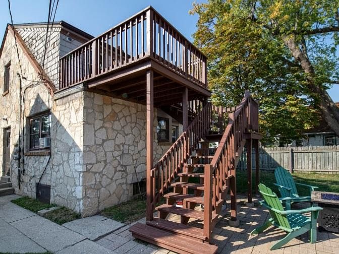 Stairs leading to the apartment and deck