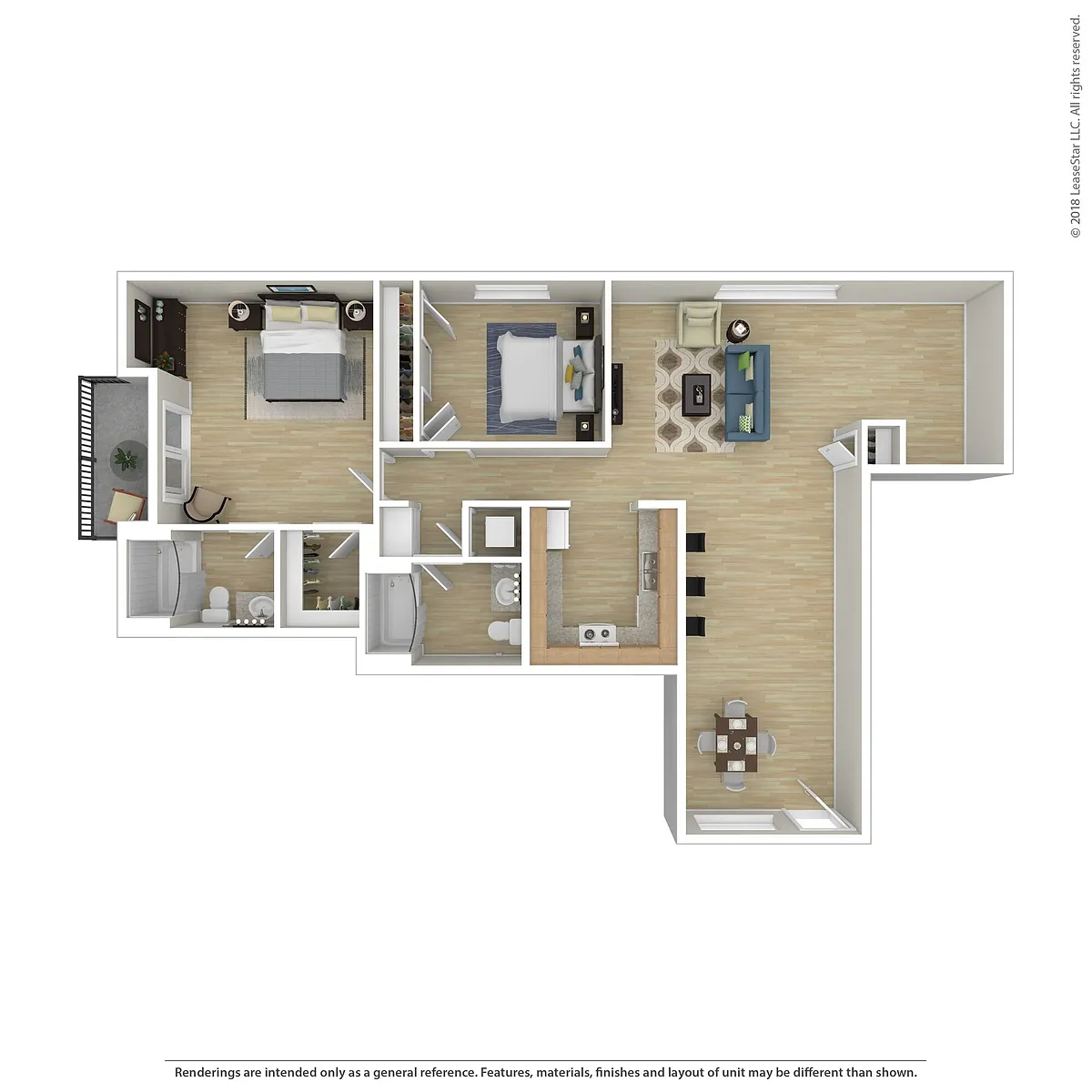 Floor plan Large 2 Bedroom