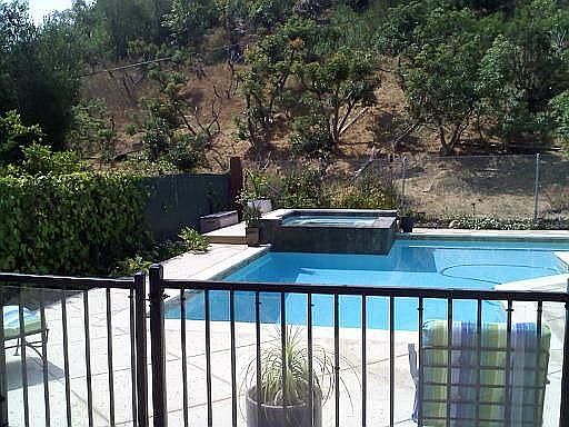 Backyard pool and spa