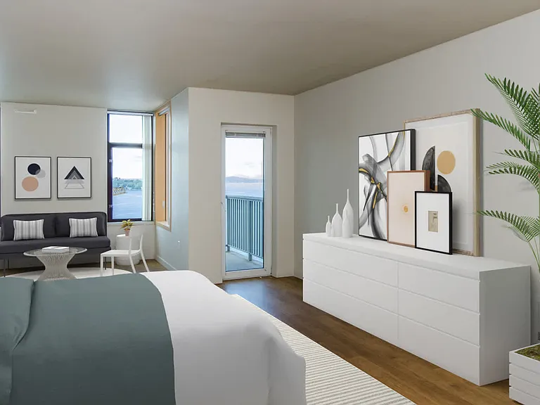Bedroom with Hard Surface Flooring and Balcony