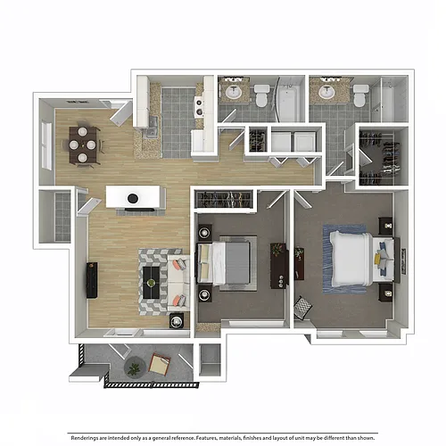 Floor plan 2 Bedroom 2 Bath