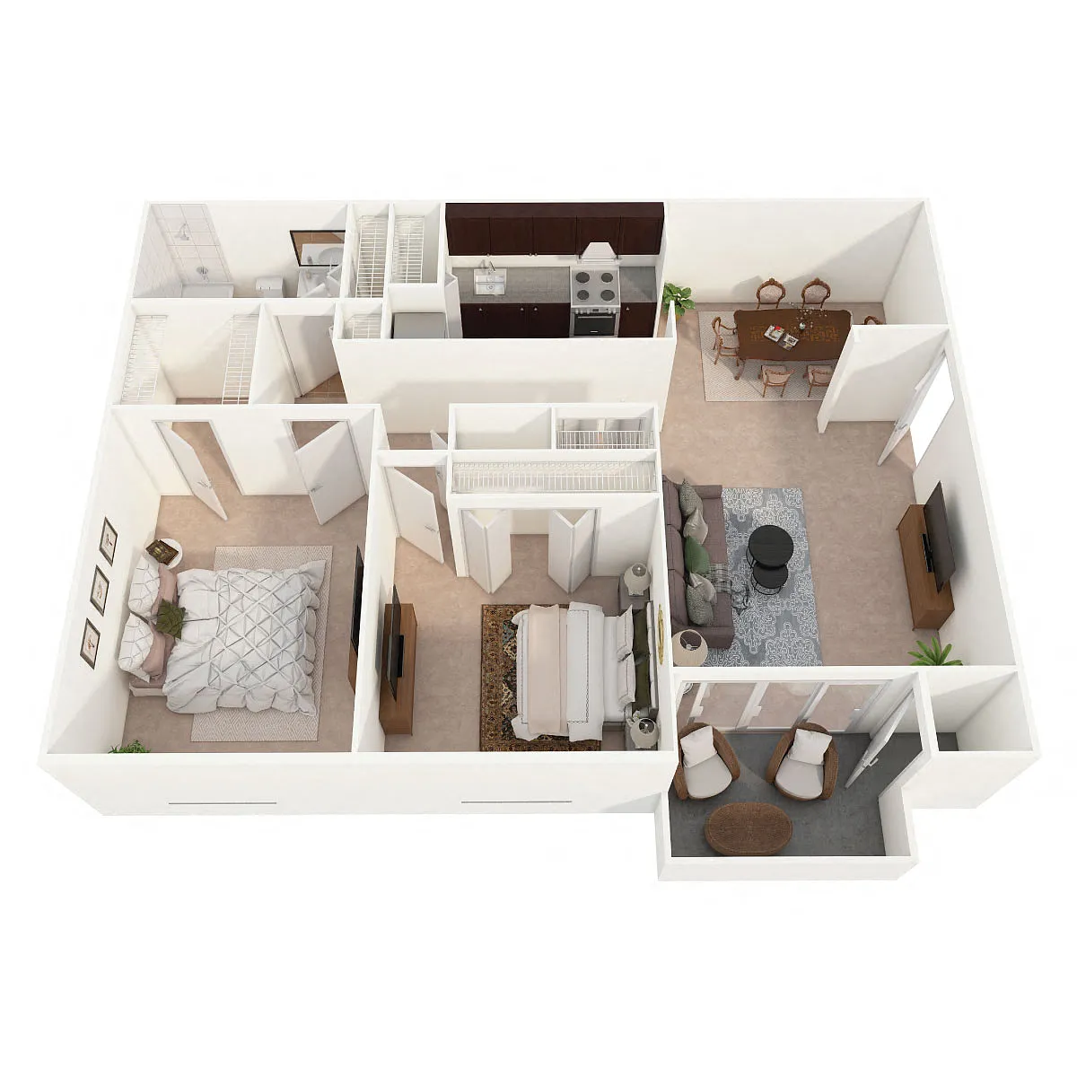 Floor plan 2 Bedroom Traditional