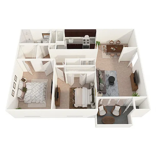 Floor plan 2 Bedroom Traditional