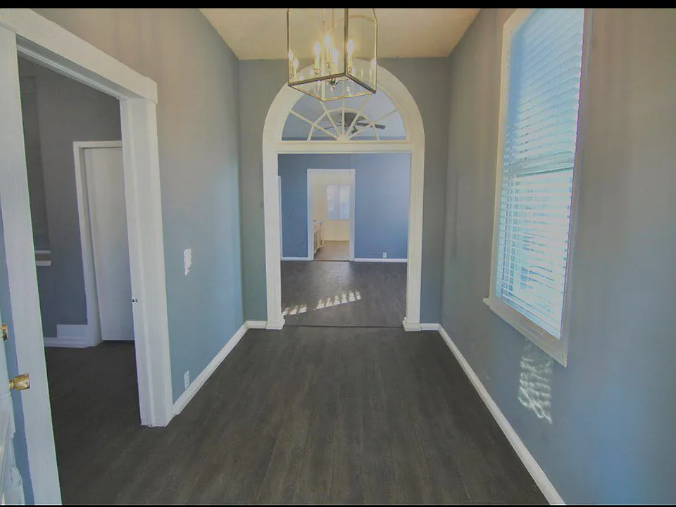 Entryway. Left is bedroom