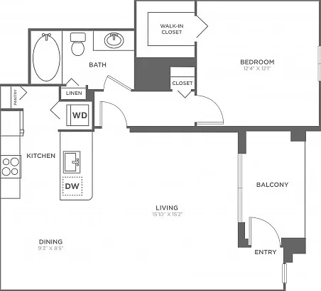 Cocoa One Bedroom One Bath (803 SF) Cocoa One Bedroom One Bath (803 SF)