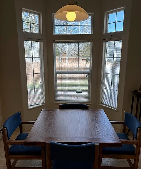 Kitchen nook and bay windows