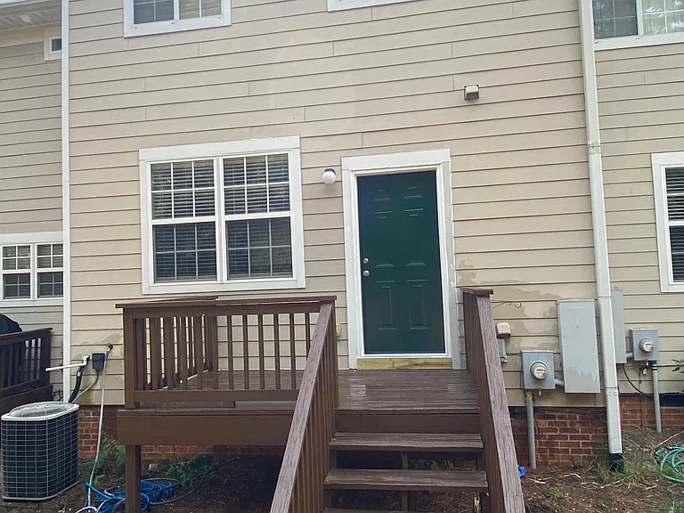 This is the back of the home, the outside deck is a great place to grill and hang out.