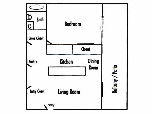 Floor plan 1 bedroom 1 bathroom