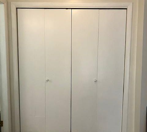 Linen closet outside of bathroom